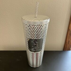 Starbucks Mickey Mouse Disney 100 Walt Disney World Silver Textured Tumbler NWT